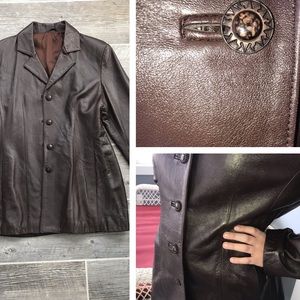 ITALIAN LEATHER Vera Pelle lined Jacket XL